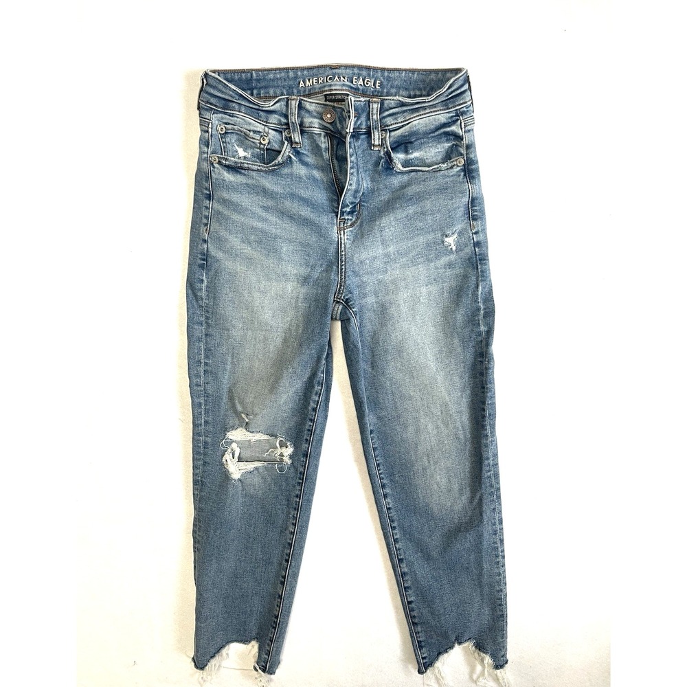 Y2K Minimalist AE Distressed Casual Super Stretch Slim Straight Jean S 4 Chic